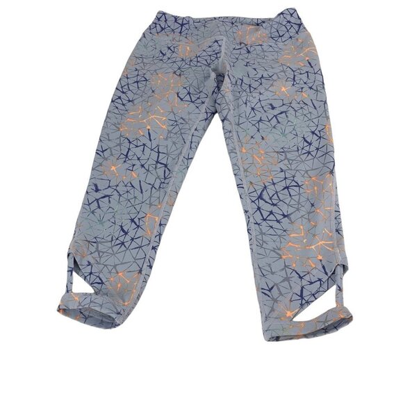 Zella Blue 3/4 Length Geometric Leggings Size Small - Picture 4 of 9